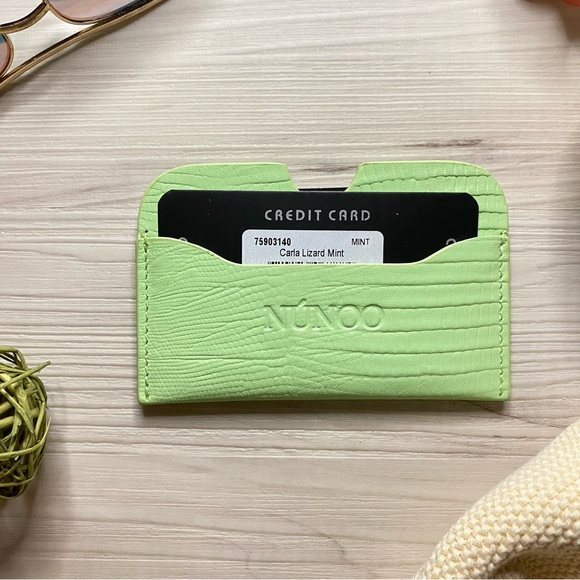 Nunoo Carla Green Faux Lizard Skin Mint Card Holder - Picture 4 of 7